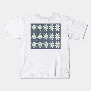 Retro Triangle Design in Blue and Yellow. Kids T-Shirt